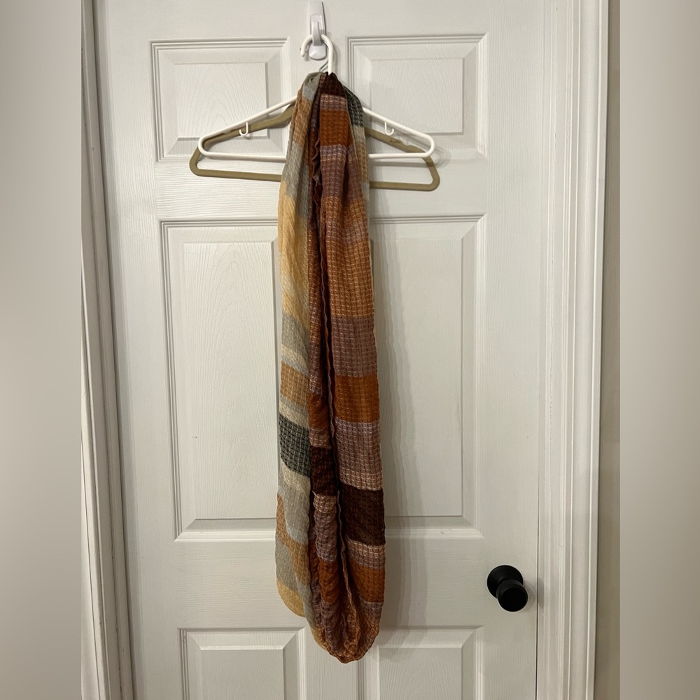 Orange and Tan infinity scarf one size